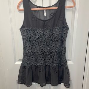 Sheer top with lace